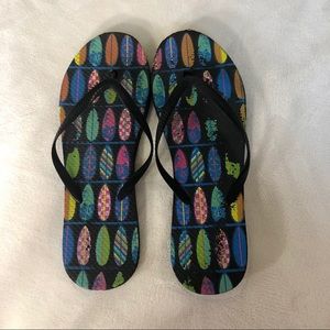 Surfboard Flip Flops Tropical Beach Sandals Sz.10.5 Women’s